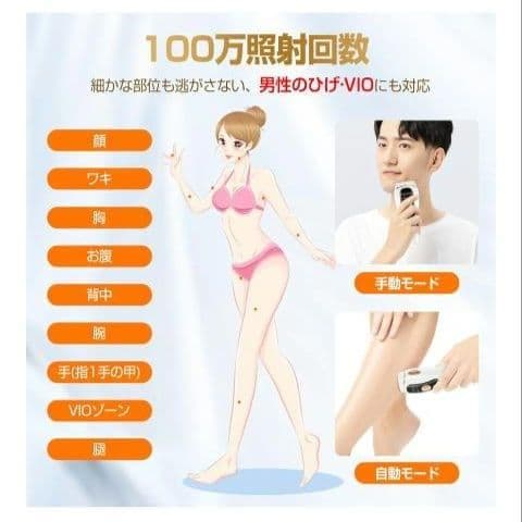 84*脱毛器 IPL 光美容器 VIO ヒゲ 冷却 5段階 全身 男女兼用 白