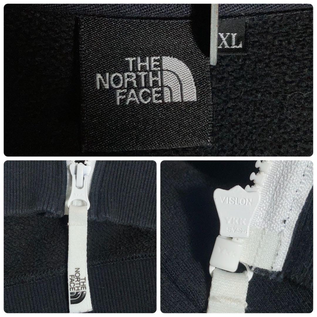 THE NORTH FACE フルジップパーカー フードロゴ 黒 XL.
