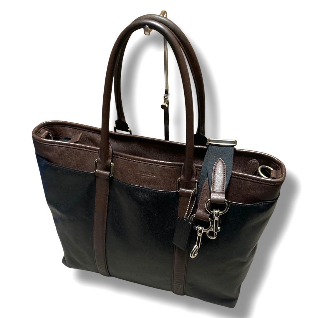 コーチ　ビジネスバッグ　2way　メトロポリタン　A4収納可　レザー　ブラック