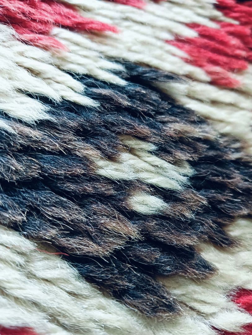 冬用　長毛のブルガリビンテージラグ♪上質ウール　アフガニスタン　トルクメン