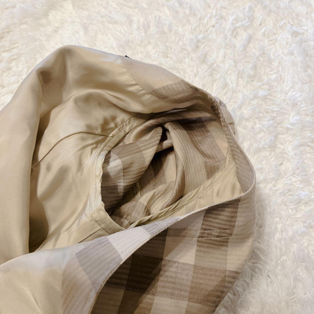 バーバリーロンドン 半袖 ベルト ノバチェック ワンピース シルク混 38