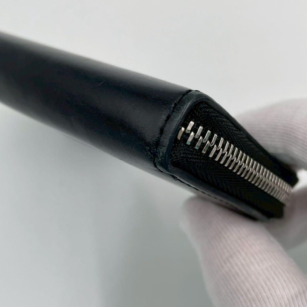 美品　ソメスサドル　コードバン　コンパクトウォレット　L字ファスナー　ブラック