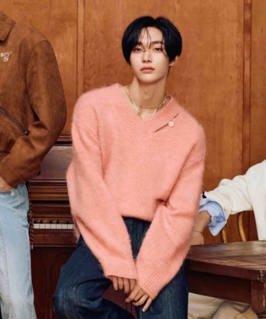 SATURウォンビン 着用 Mohair Pullover Knit Pink