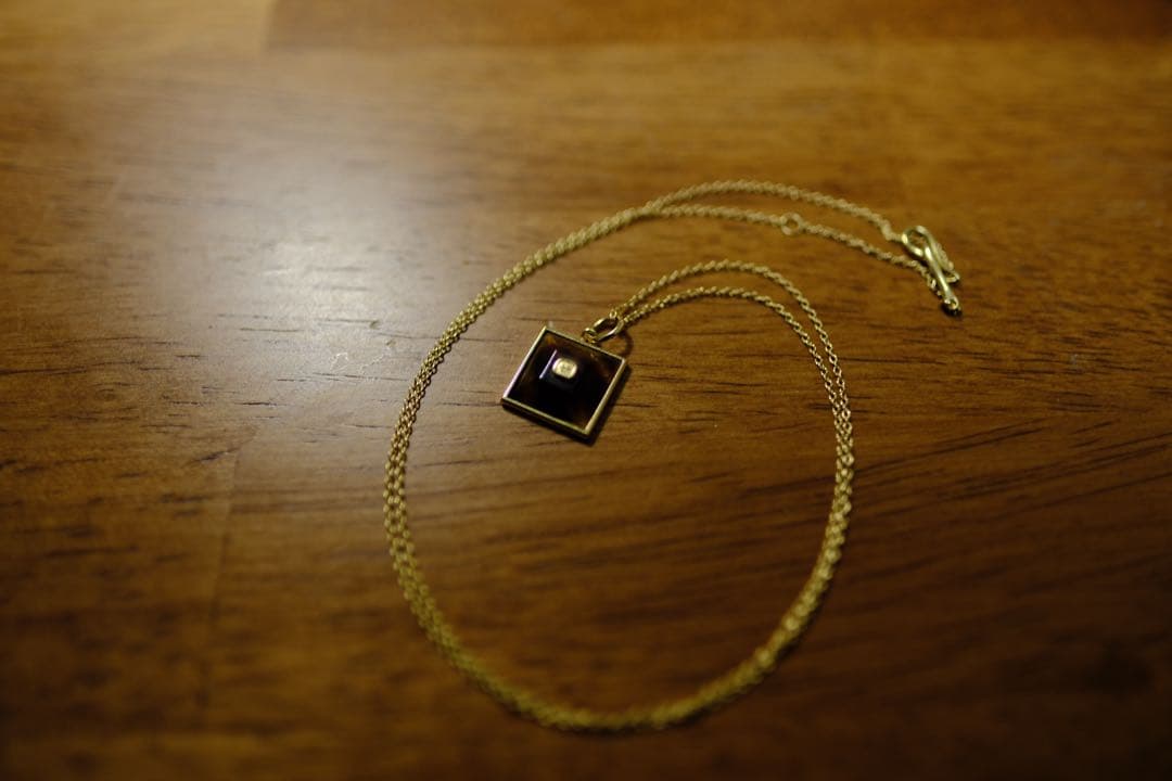 アクセサリー TORTOISE SHELL GOLD NECKLACE SQUARE