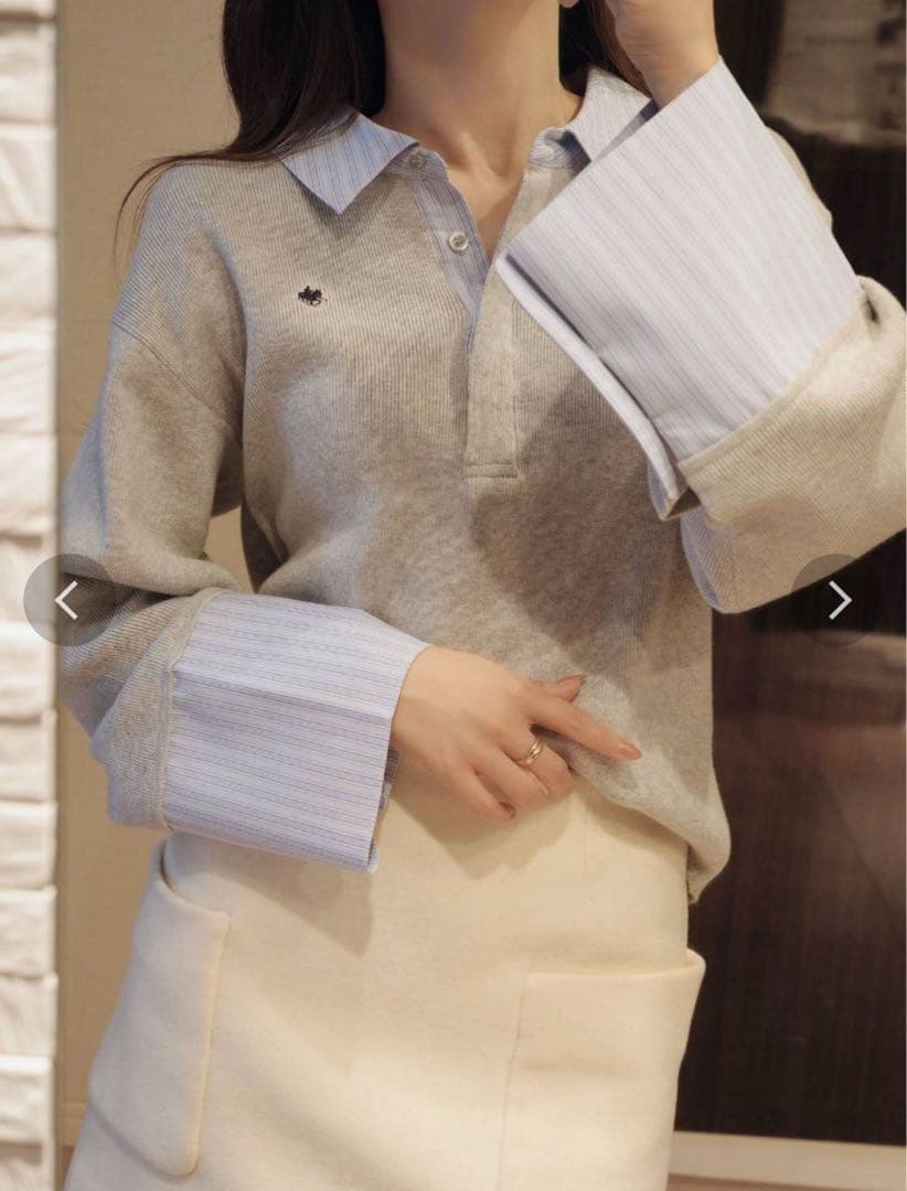 POLO BCSコラボ シャツカラーカフスニットプルオーバー ラグナムーン