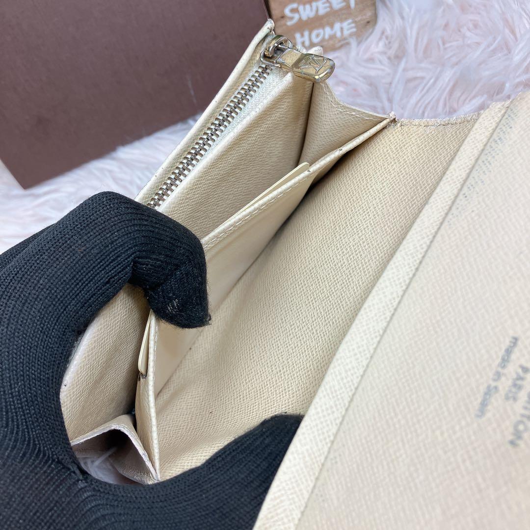 ！美品！ 現行 ルイヴィトン ダミエ アズール ポルトフォイユ トレゾール