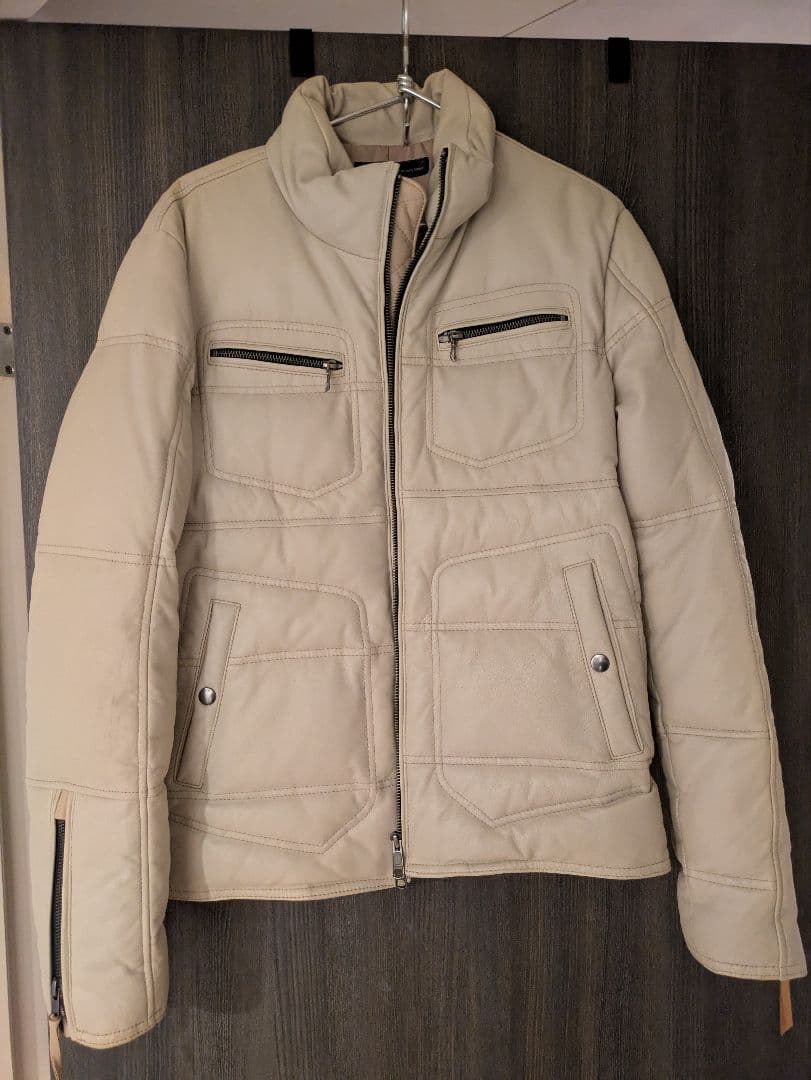 ハルフ　haruf ダウンジャケット 羊革 ダブルジップ Mサイズ