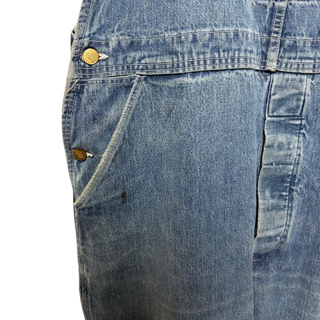 80〜90s USA製 Dickies デニムオーバーオール ヴィンテージ 40