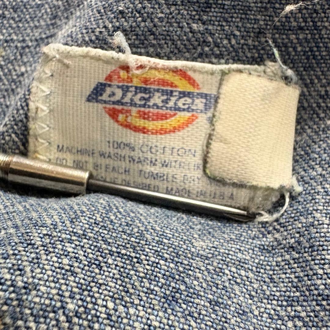 80〜90s USA製 Dickies デニムオーバーオール ヴィンテージ 40
