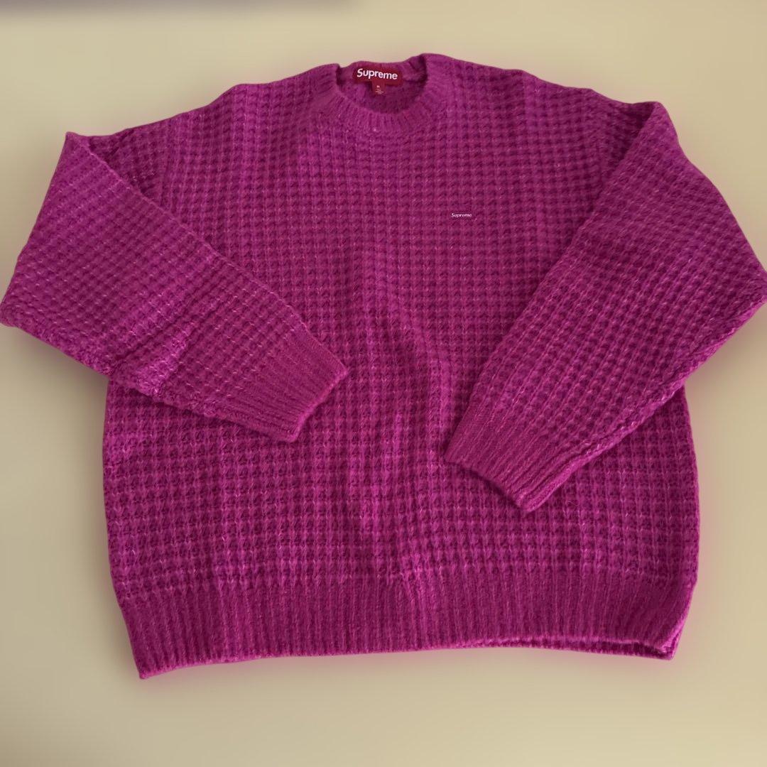 Supreme ワッフル編み ニットセーター M ピンク