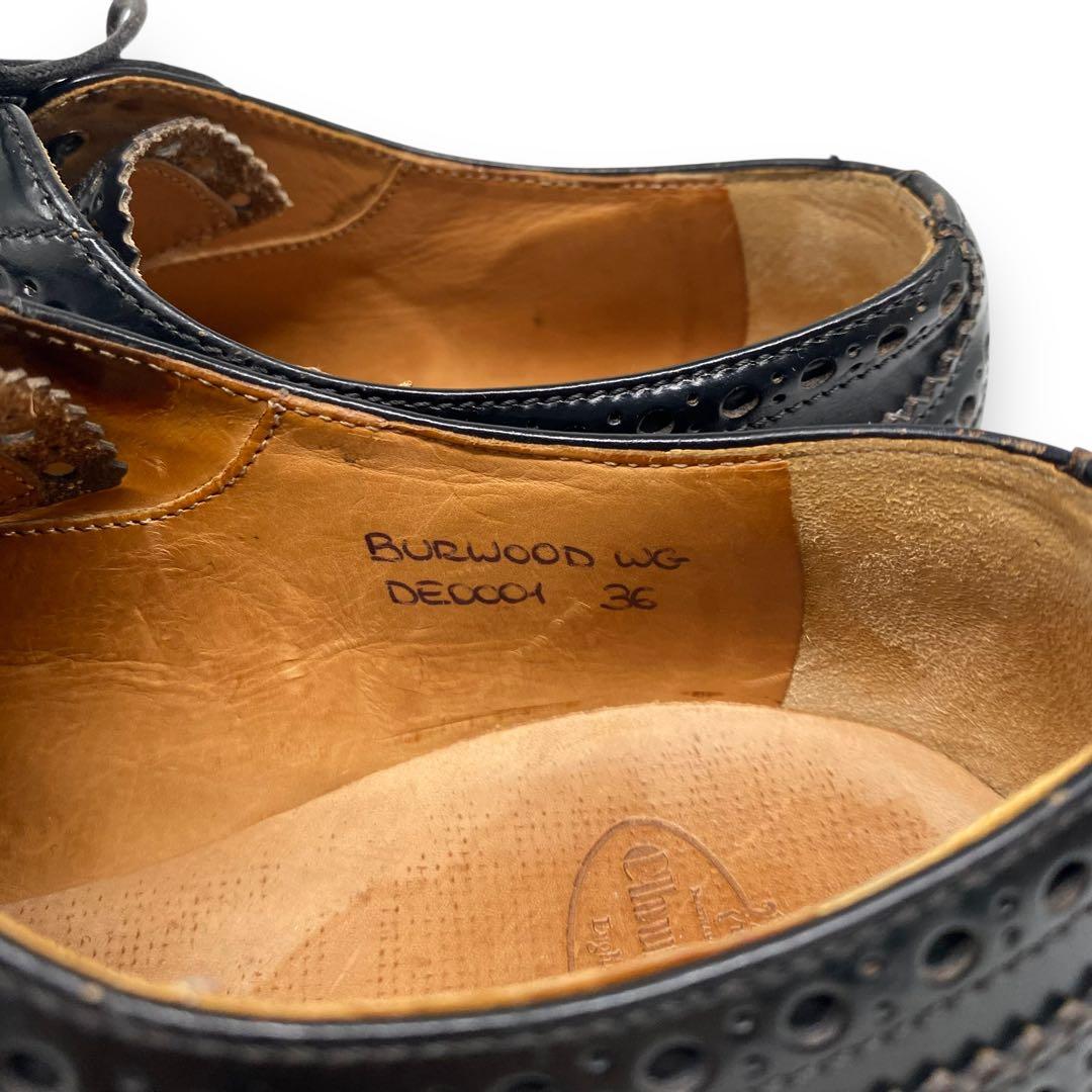 美品■チャーチ　BURWOOD　ビジネスシューズ　ウィングチップ　黒