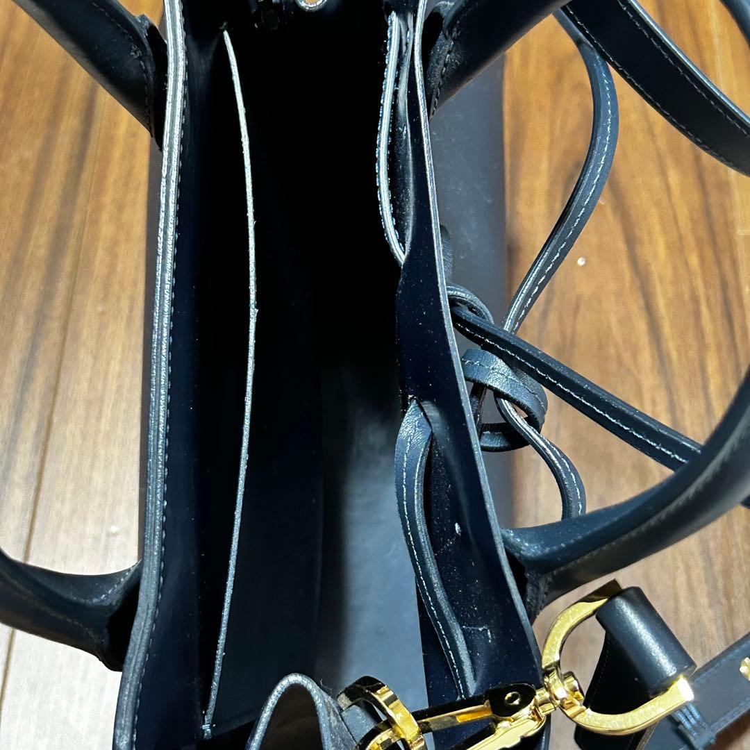 MANSUR GAVIRELマンサーガブリエル★2wayバッグ　リボン　ネイビー