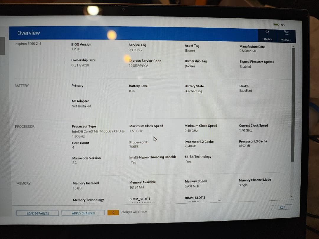 Windowsノート本体 DELL Inspiron 5400 2in1 Core i7 16GB SSD