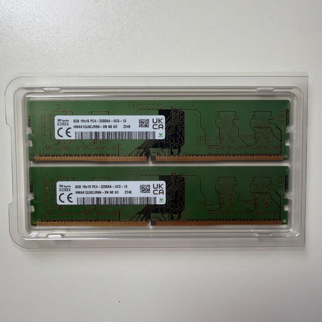 DDR4 8GB 3200MHz メモリ 2枚組