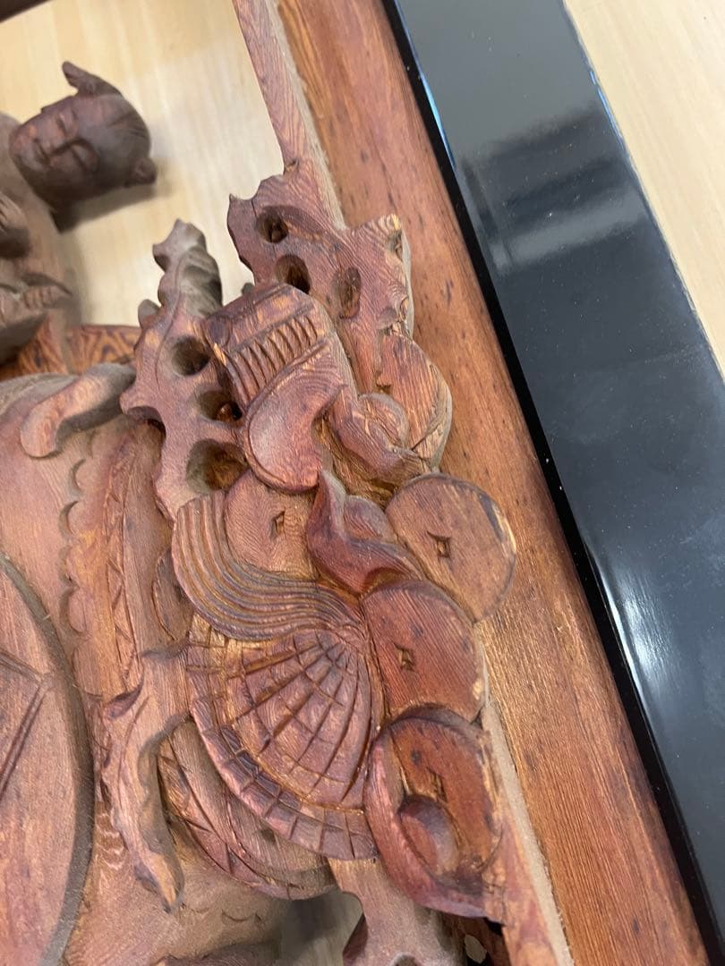 【 彫刻欄間① 】工芸品 木地 インテリア 和室 骨董品 木製 古民具