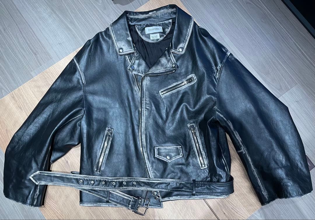 【美品】DISCOVERED ダブルライダースジャケット　レザージャケット