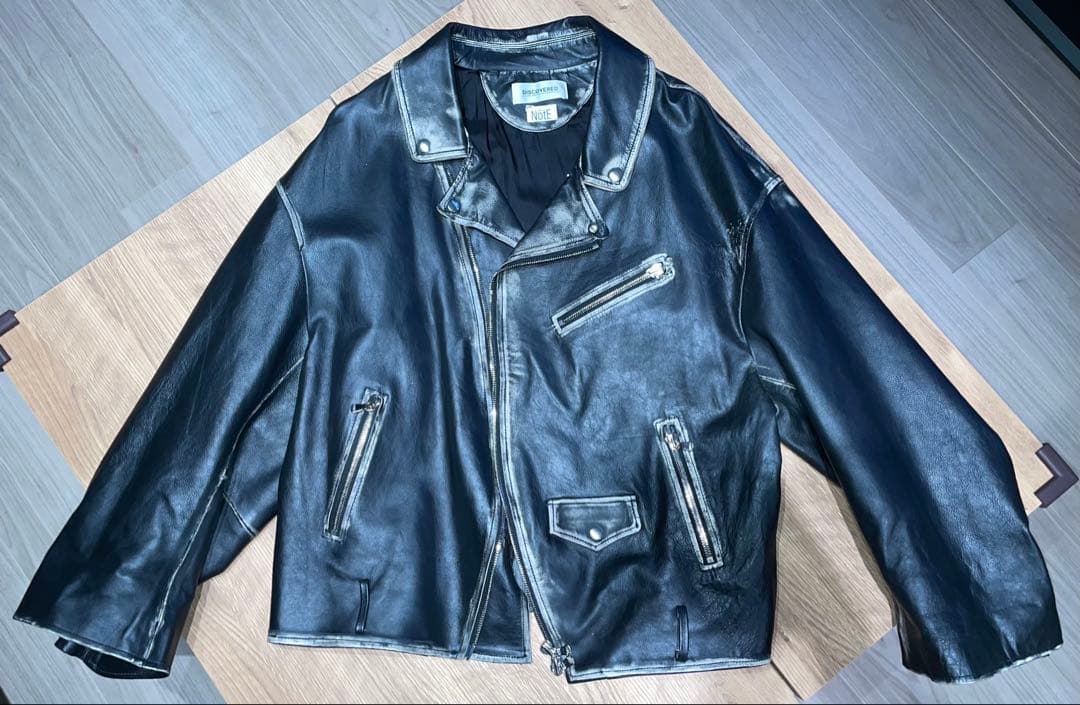 【美品】DISCOVERED ダブルライダースジャケット　レザージャケット