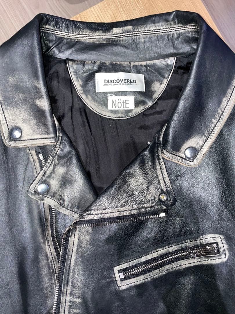 【美品】DISCOVERED ダブルライダースジャケット　レザージャケット