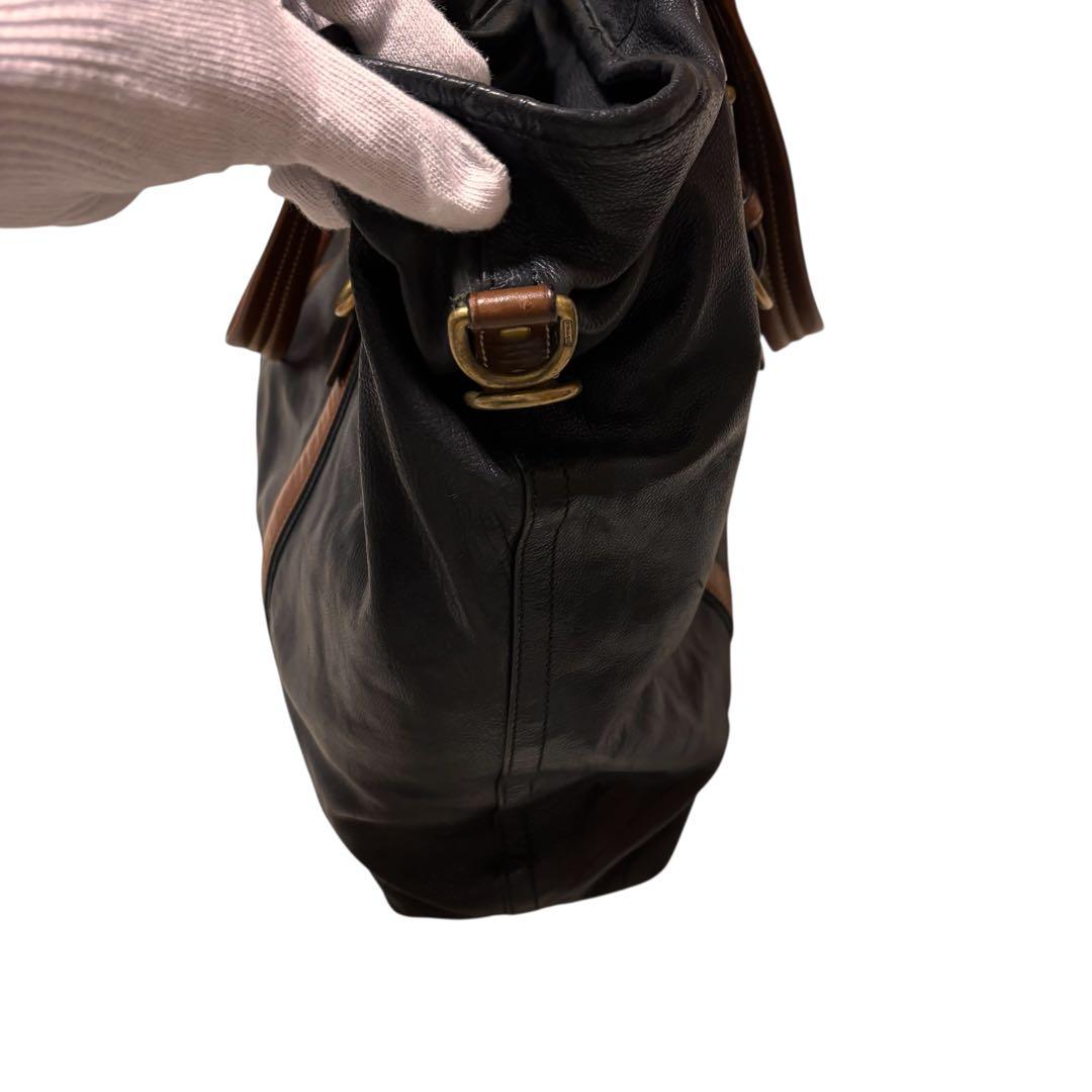 COACH ダークブラウン 本革　2wayレザー トートバッグ　ビジネスバッグ