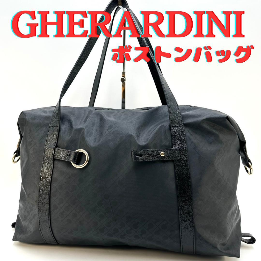 ゲラルディーニ ソフティ ボストンバッグ 旅行用バッグ ブラック ゴールド金具