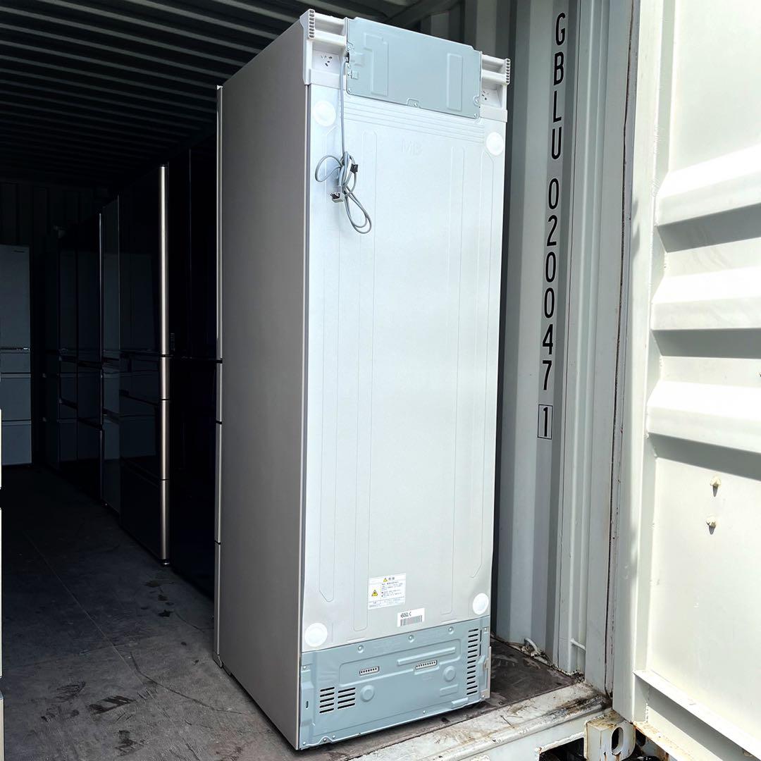 取付無料！三菱チルドルーム搭載おしゃれグレージュガラスドア大型冷蔵庫！洗濯機