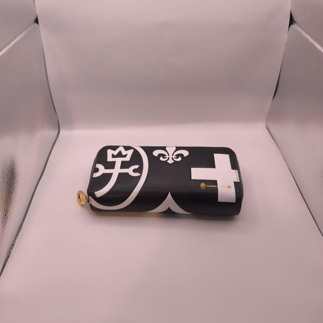 Castelb bajac ロゴ入り黒長財布 ゴールドファスナー