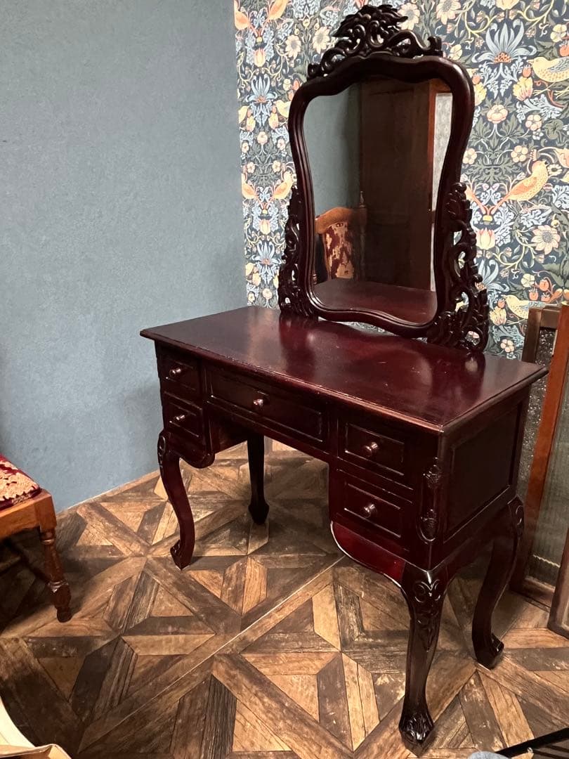 waku＊ドレッサー 鏡 ミラー 化粧台 鏡台 アンティークビンテージ