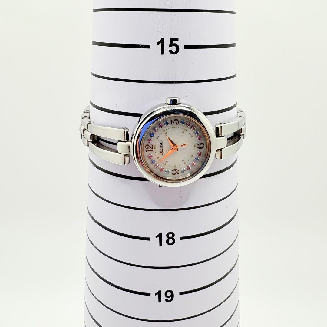 美品 限定 稼働 SEIKO セイコー ソーラー 腕時計 20Pダイヤ シルバー