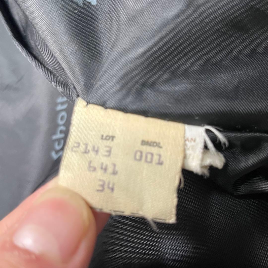 【米国製】schott シングルライダース 34size 黒 カウハイド 641