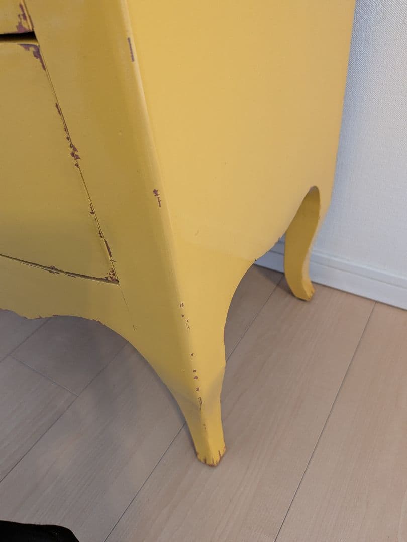 カントリーコーナー　3段引き出しチェスト　黄色