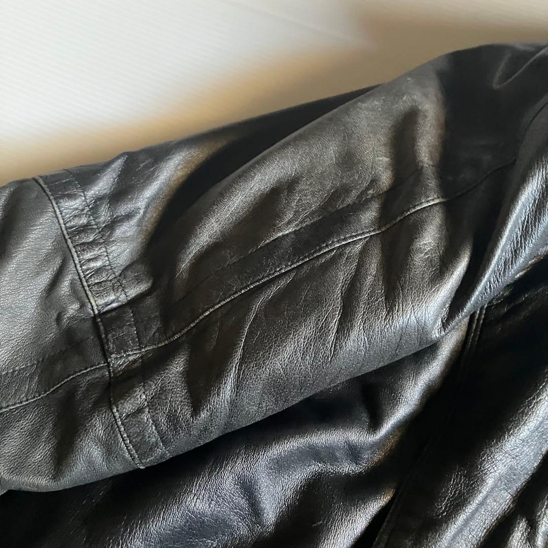 80sフランスヴィンテージhippolyte柔らか本革レザーボンバージャケット