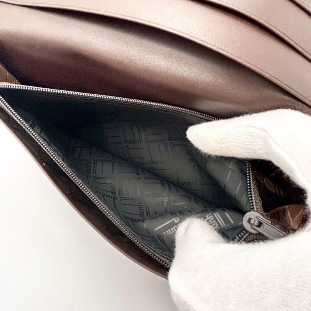 【超美品】dunhill ダンヒル 長財布 二つ折り 小銭入れレザー 茶色