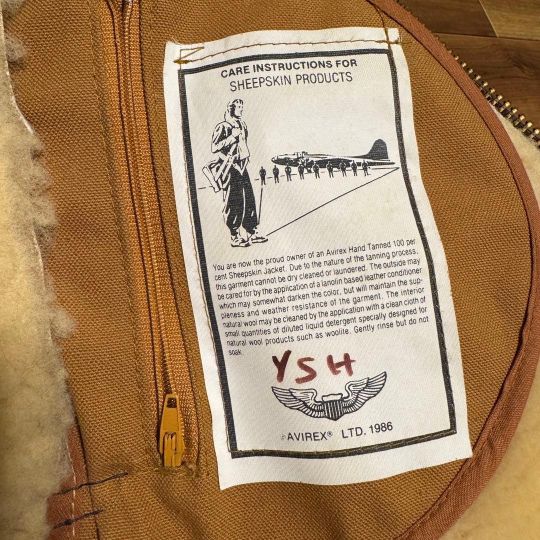 AVIREX B-3 ムートンボマージャケット 36 レザー
