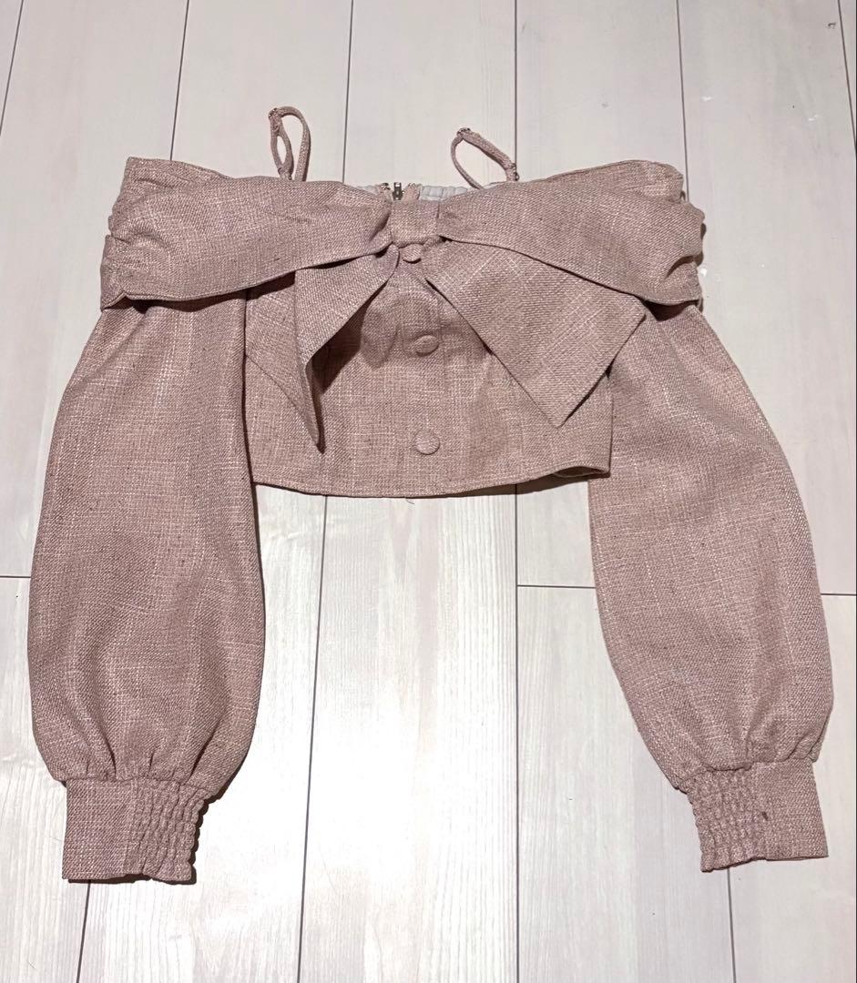 LIP SERVICE　オフショルダー リボントップス