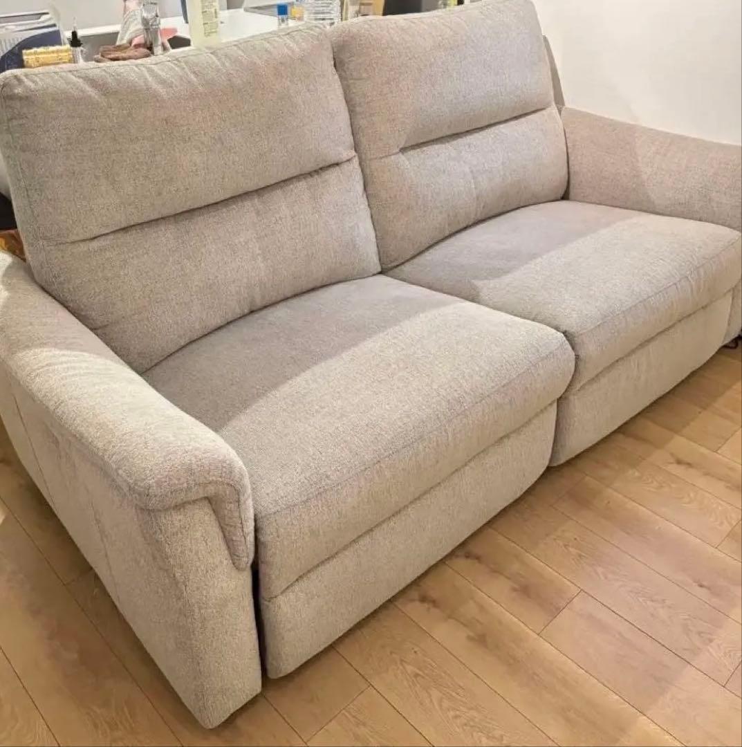 ニトリ　電動布張りリクライニングソファ(KK6133) 3人掛け　グレー