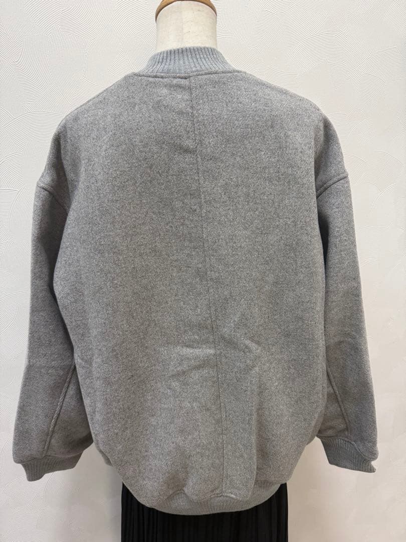 新品未使用 SHIPS any バーシティジャケット スタジャン グレーウール混