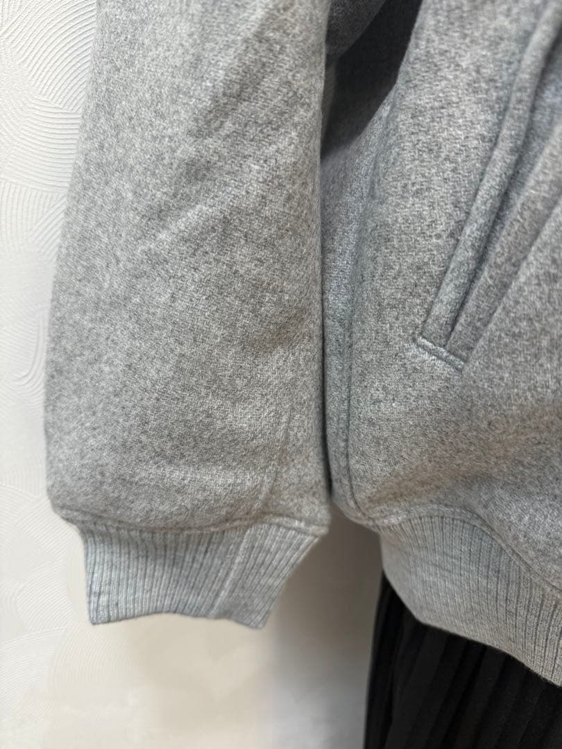 新品未使用 SHIPS any バーシティジャケット スタジャン グレーウール混