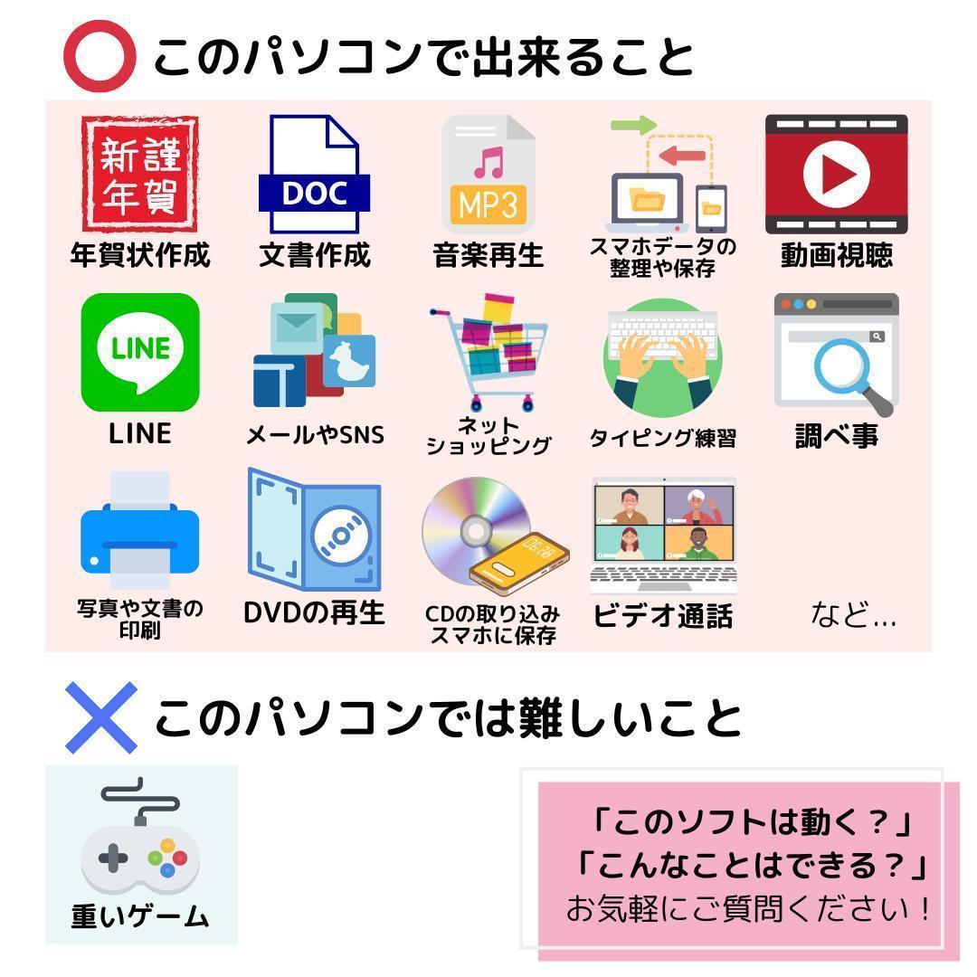 Windows11ノートパソコン✨オフィス付き✨レノボ　爆速SSD　Wi-Fi