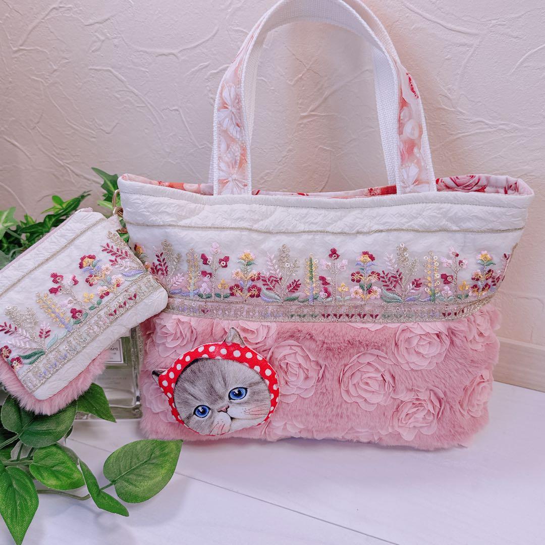 ☆*☆様 コヤンイサムチョン♡るみちゃんのインド刺繍×ローズファートートバッグ＆