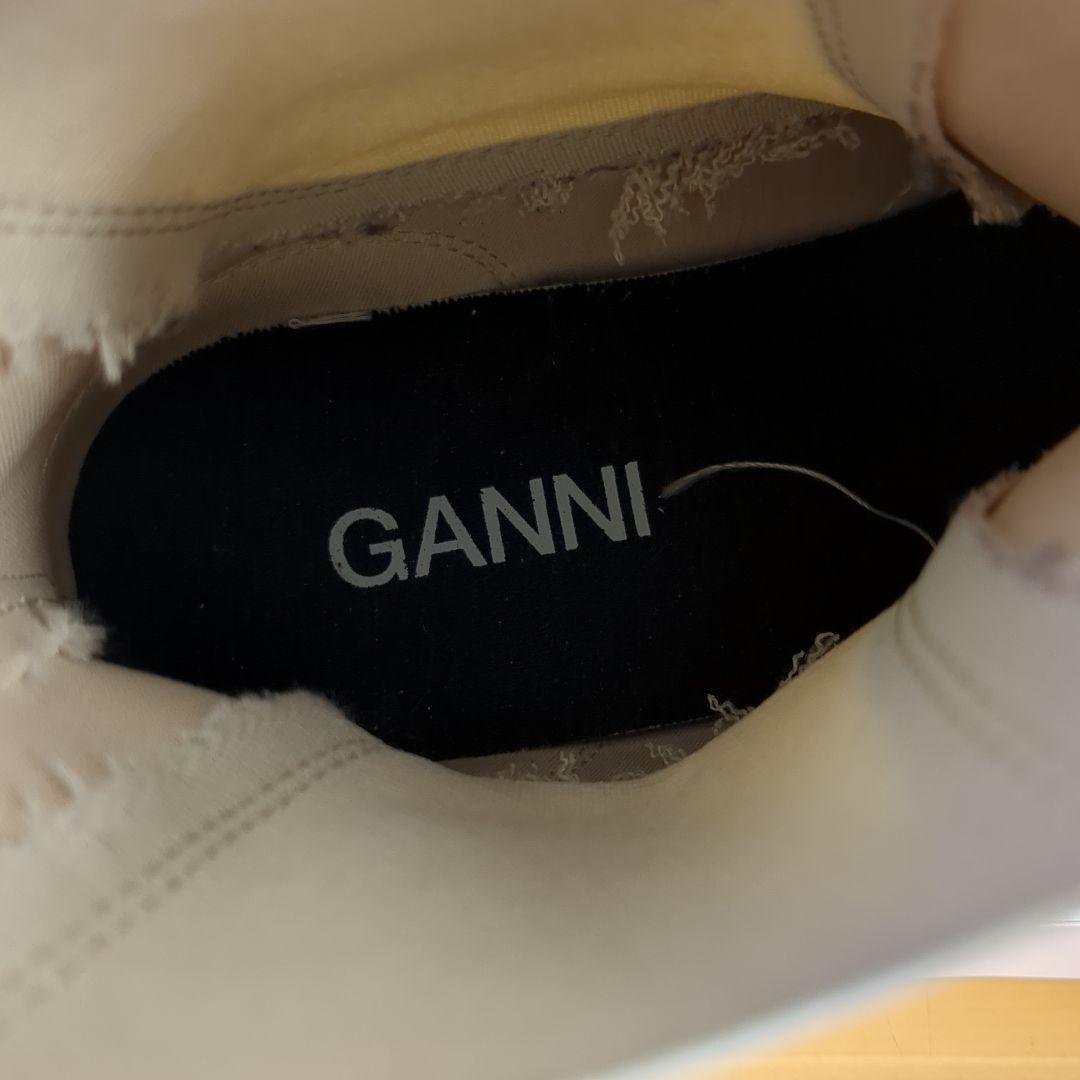 GANNI*37 ホワイト サイドゴアブーツ 厚底*リサイクルラバー