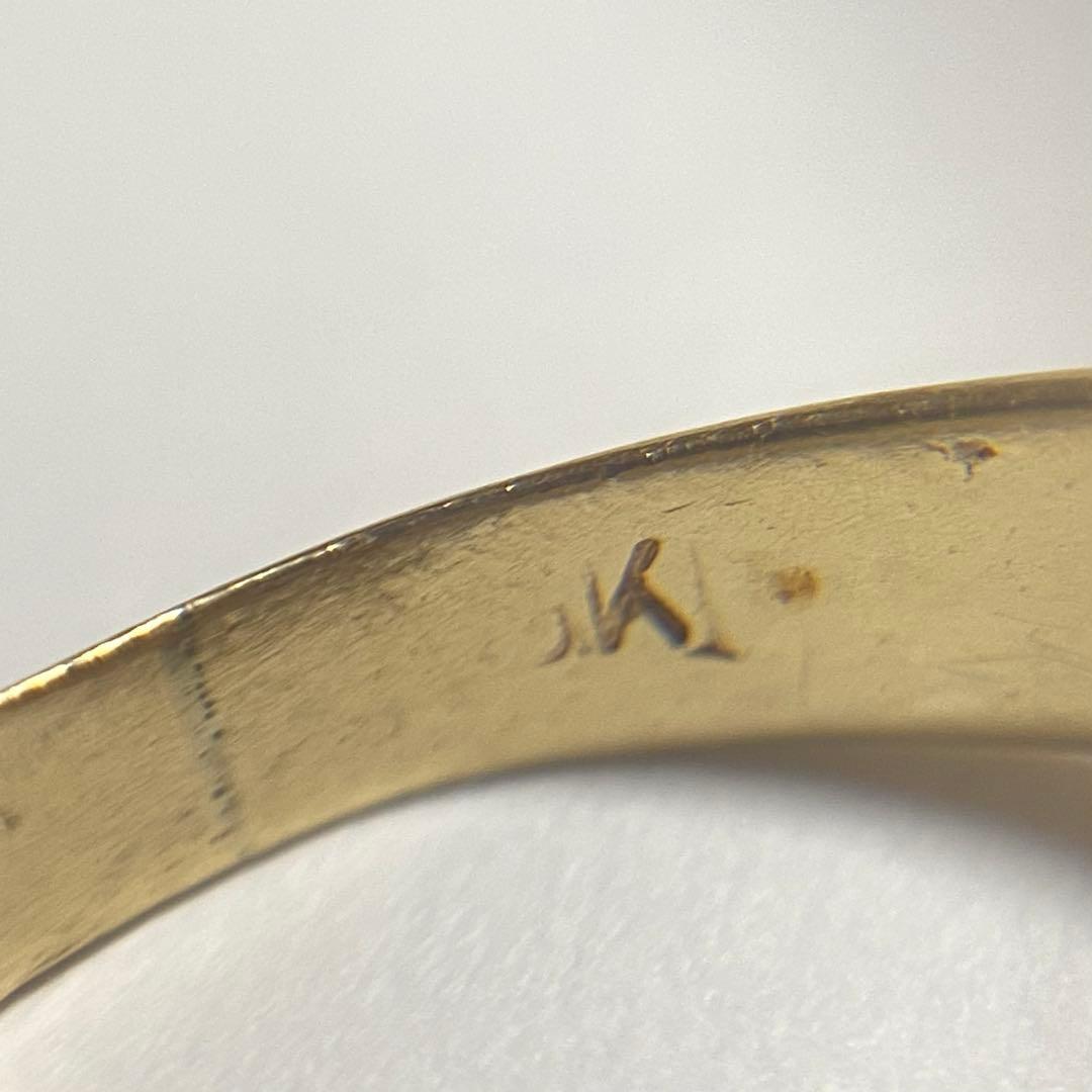 希少 レア イギリスヴィンテージ モダニストドームリング 9K