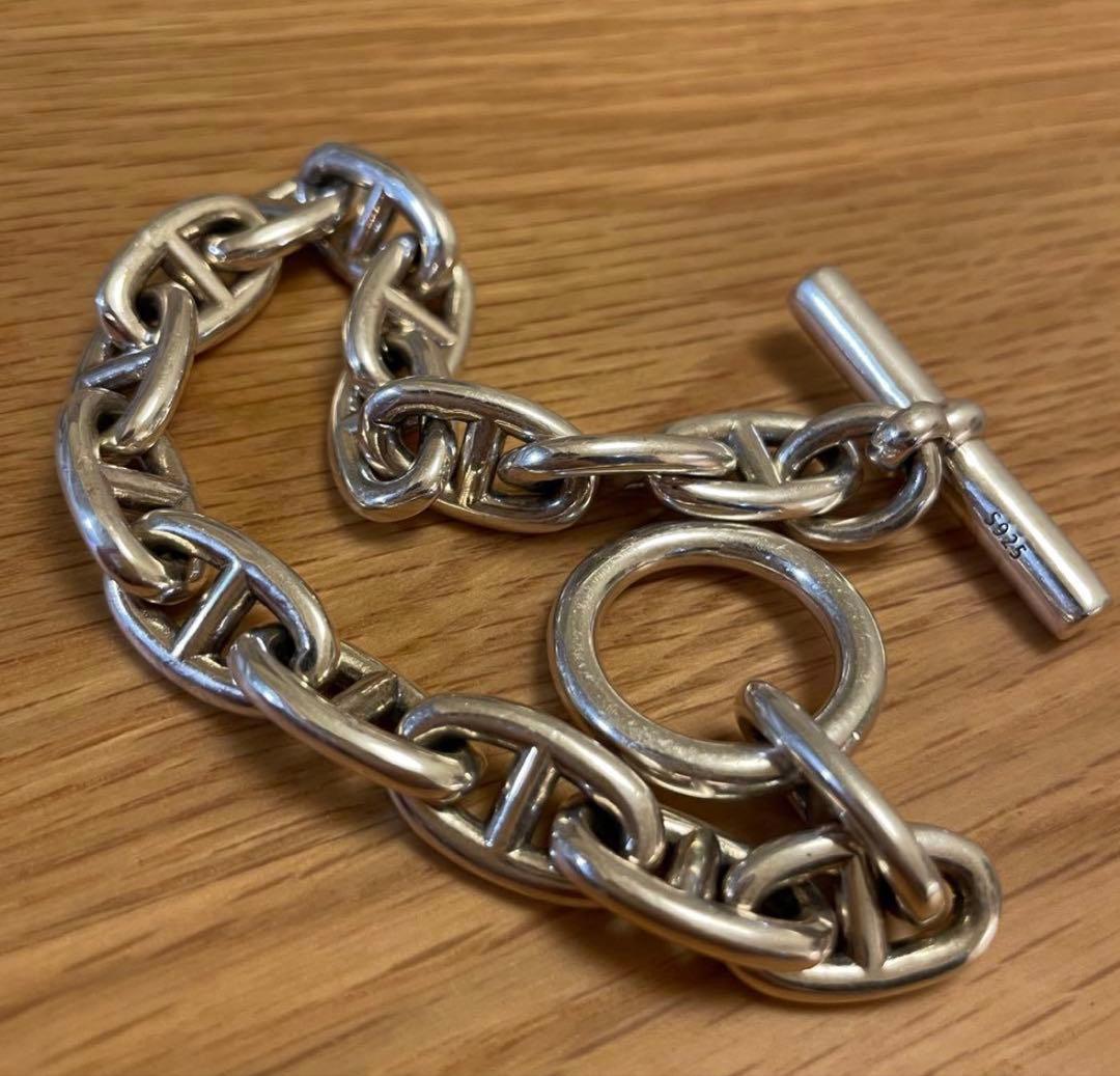 シルバー925 アンカーチェーンブレスレット MM