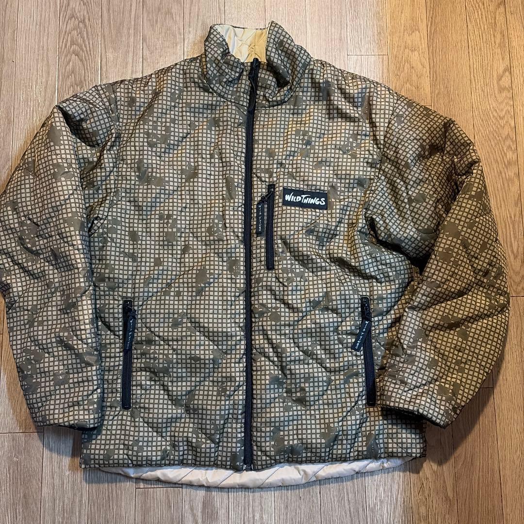 ワイルドシングス　USA製　プリマロフト パフジャケット　カモ柄　リバーシブル