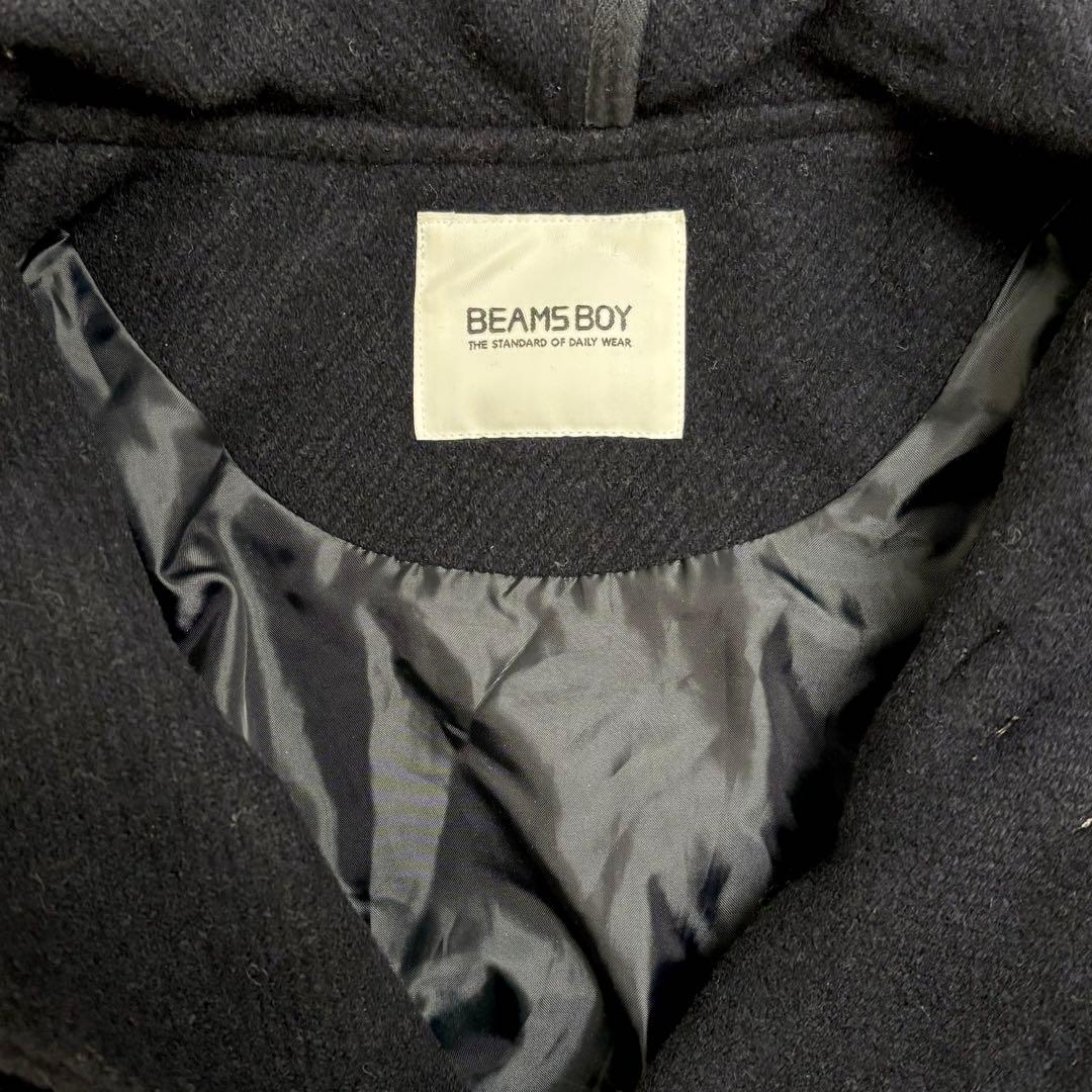 BEAMSBOY ビームスボーイ モッサーロングダッフルコート ネイビー
