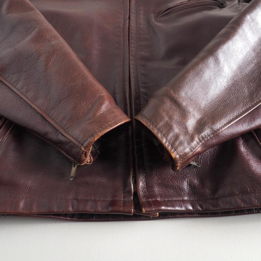 Schott　トラッカージャケット　40　レザージャケット　ライナー付き　赤茶