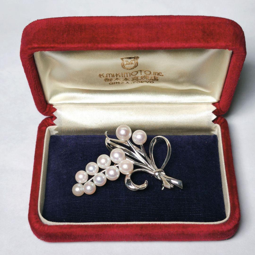 【美品 最高級】ミキモト ブローチ パール 花束 11珠 皇室御用達 箱付き