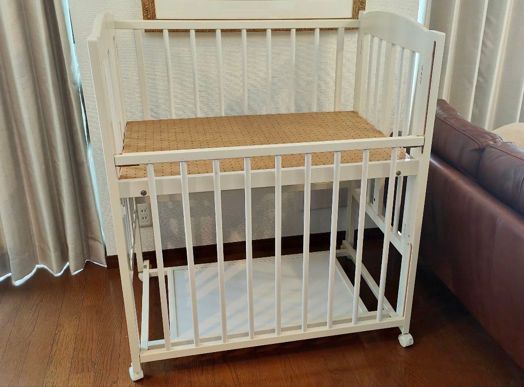 【みどり】ミニワンタッチハイベッド　プチ　ホワイト　石崎家具