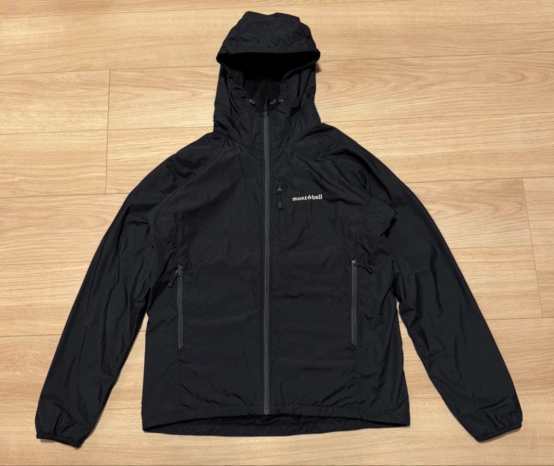 モンベル ライトシェルパーカ ブラック 黒 フーディ 古着 M