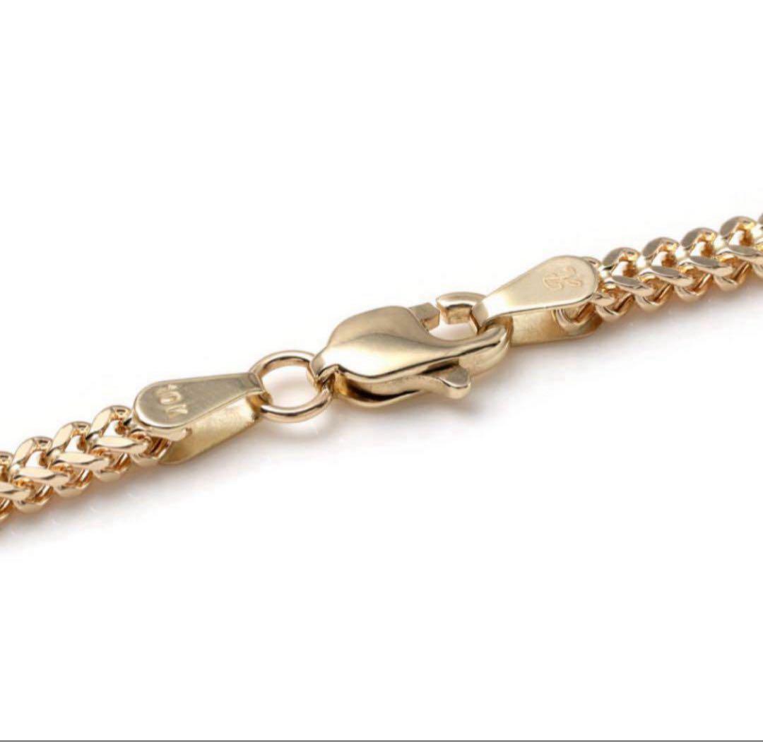 10K イエローゴールド フランクリンブレスレット 幅2.8mm 19cm