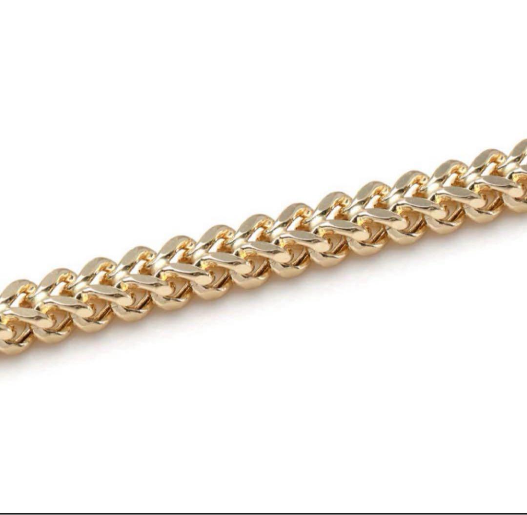 10K イエローゴールド フランクリンブレスレット 幅2.8mm 19cm